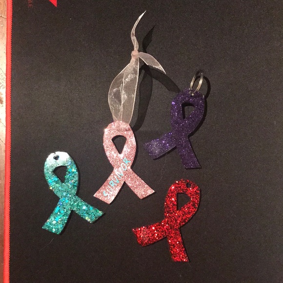 Handmade awareness ribbon key ring/ornament - Picture 2 of 3